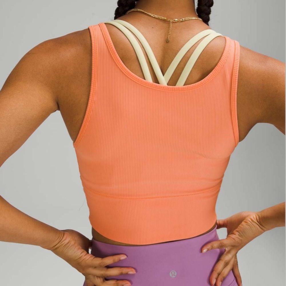 LULULEMON orange power pivot tank ribbed - Picture 4 of 8